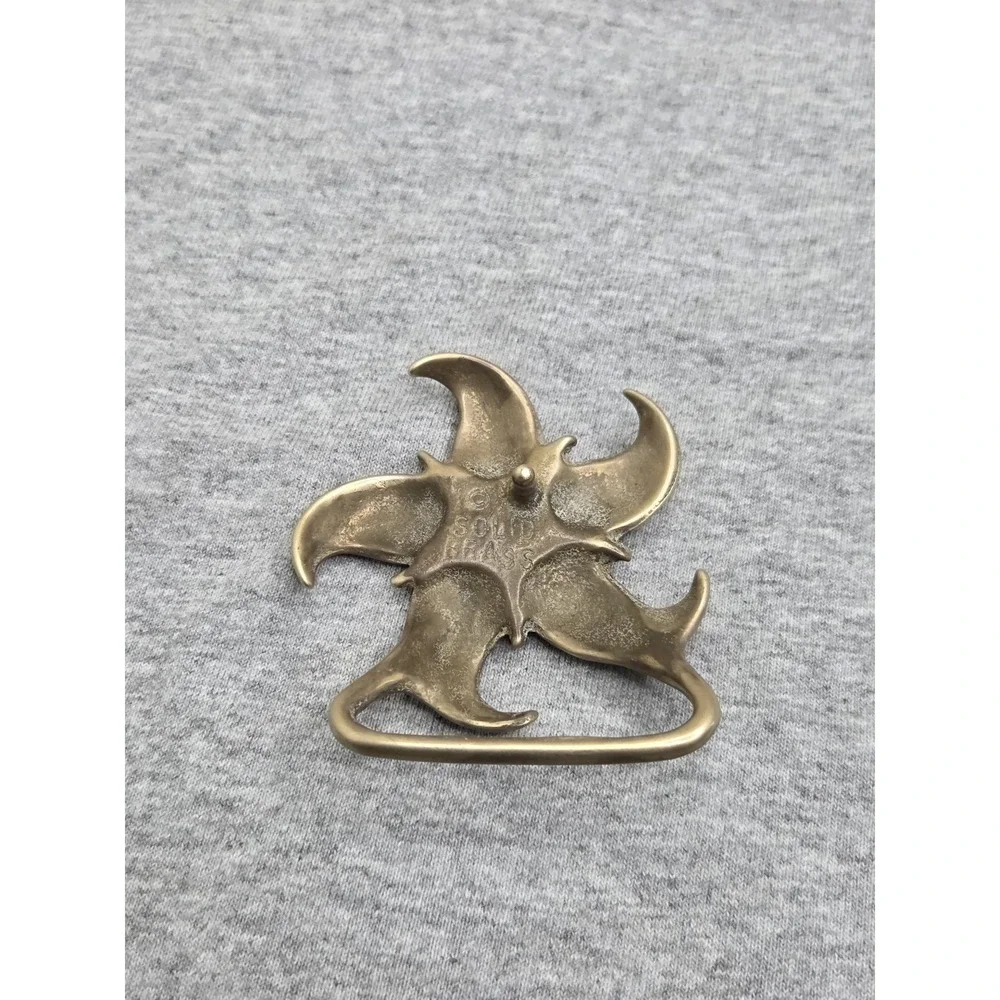 Handmade Brass Five Point Starfish Pinwheel Abstract Belt Buckle Duncan Laurie